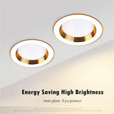 LED Downlight Ceiling Led Recessed Downlight Golden Aluminum Round Recessed Lamp Spot Led 7W 9W 12W For Room Office Lighting