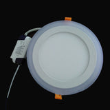 6W 9W 16W 24W led Ceiling Recessed panel Light Painel lamp home decoration round square Led Panel Downlight Blue+White 2 colors
