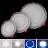 6W 9W 16W 24W led Ceiling Recessed panel Light Painel lamp home decoration round square Led Panel Downlight Blue+White 2 colors