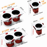 Dimmable Square Led Downlight Ceiling Spot Light 7w 15w 24w COB Ceiling Recessed Downlight AC85-265V Recessed Indoor Lightings