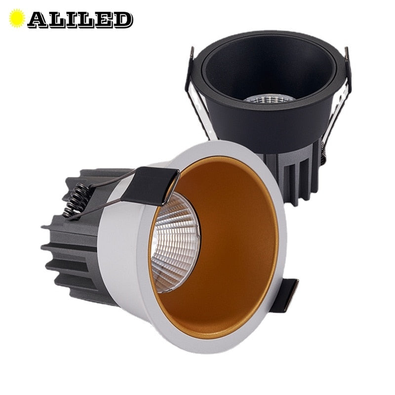 LED Recessed Anti Glare COB Downlights 7W/10W/12W /18W LED Ceiling Spot Lights AC85~265V Background Lamps Indoor Lighting