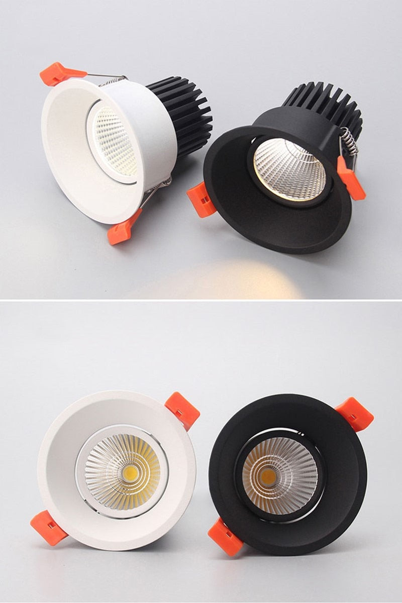Dimmable LED COB Downlight 7W/10W/15W 18W Round Recessed LED Spot Light lumination Indoor Decoration Ceiling Lamp AC110V/ 220V
