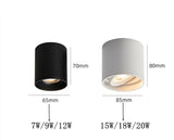 Dimmable round LED Downlights Surface Mounted COB 7W/9W/12W/15W/18W/20W LED Spot lights decoration Ceiling Lamp AC85- 265V