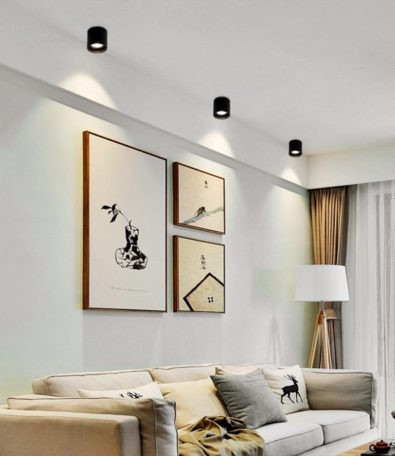 Dimmable round LED Downlights Surface Mounted COB 7W/9W/12W/15W/18W/20W LED Spot lights decoration Ceiling Lamp AC85- 265V