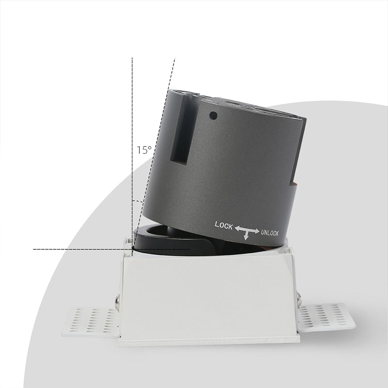 LED embedded square downlight borderless anti-glare ceiling spotlight without main light for home living room