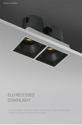 LED embedded square downlight borderless anti-glare ceiling spotlight without main light for home living room