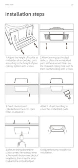 LED embedded square downlight borderless anti-glare ceiling spotlight without main light for home living room