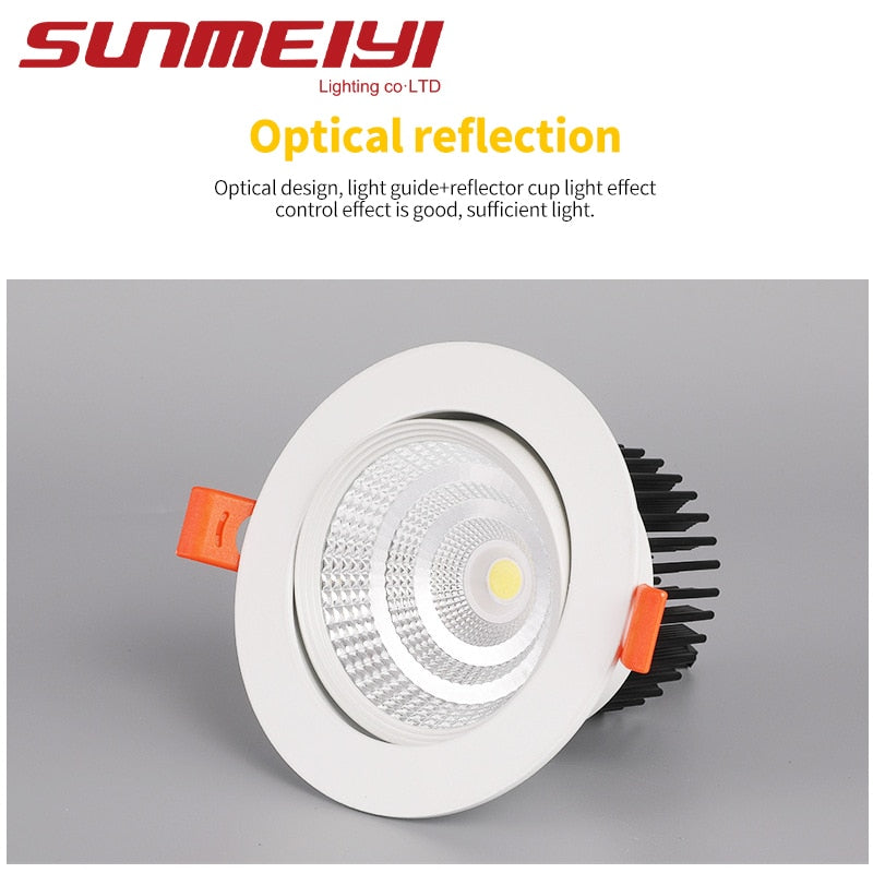 Led Downlight COB Ceiling Spot Light 12W 15W Ceiling Recessed Round Ceiling Lamp AC 220V-240V Indoor Lighting