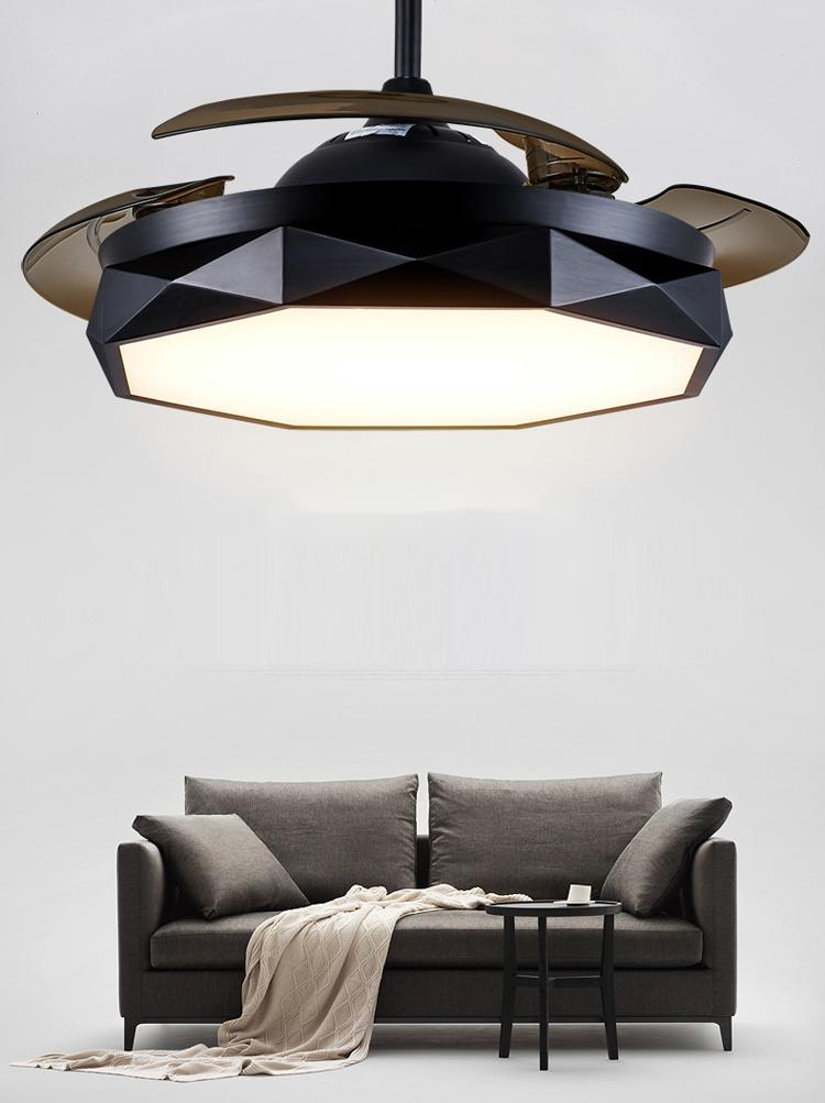Modern European simple remote control invisible bedroom, hall ceiling fan 36 / 42 "adjustable light, built-in 220V 110v