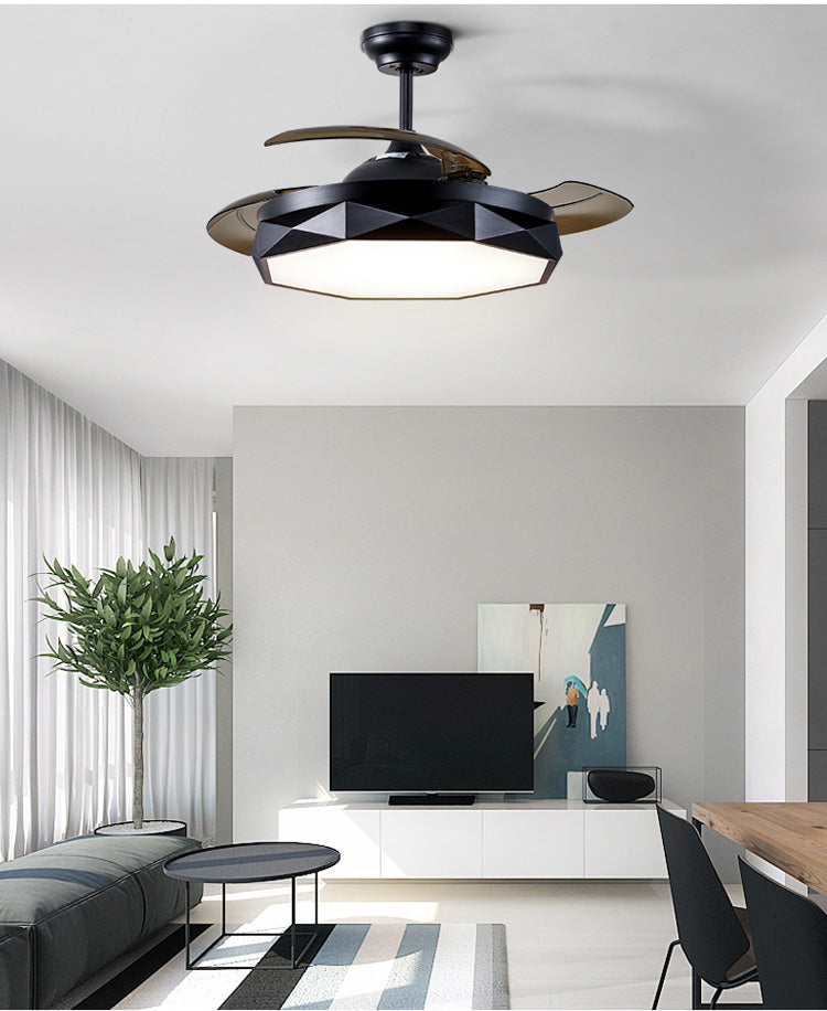 Modern European simple remote control invisible bedroom, hall ceiling fan 36 / 42 &quot;adjustable light, built-in 220V 110v