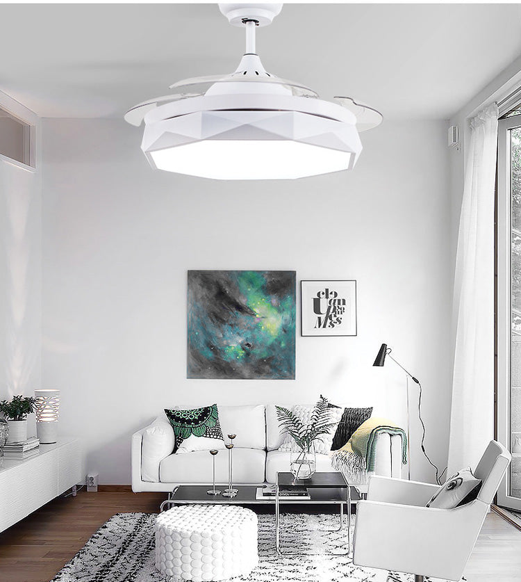 Modern European simple remote control invisible bedroom, hall ceiling fan 36 / 42 &quot;adjustable light, built-in 220V 110v