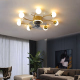 Modern led ceiling fan with lighting application and remote control, dining room, living room, bedroom ceiling lamp