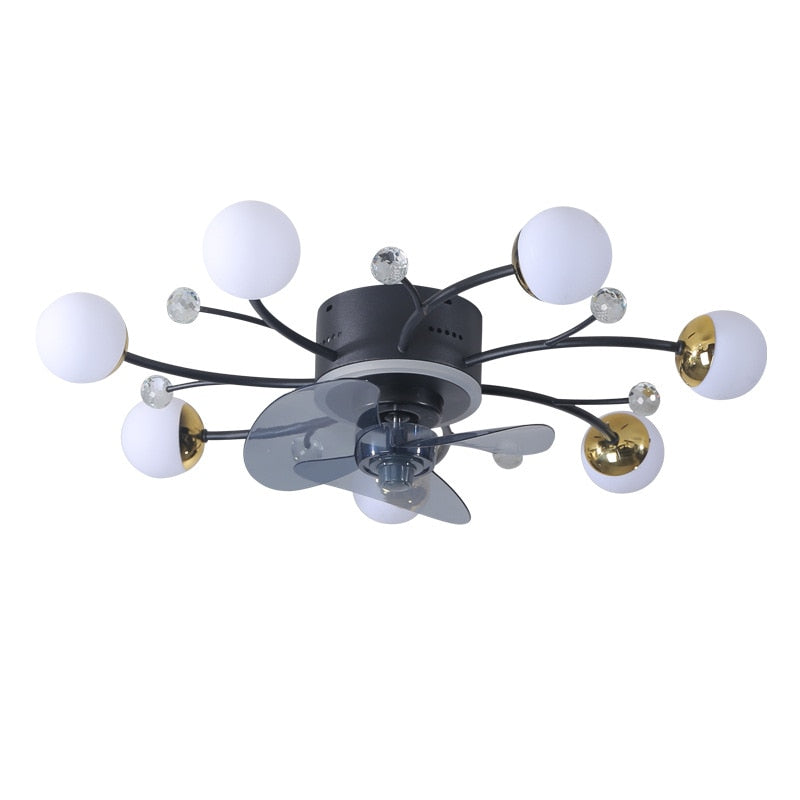 Modern led ceiling fan with lighting application and remote control, dining room, living room, bedroom ceiling lamp