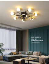 Modern led ceiling fan with lighting application and remote control, dining room, living room, bedroom ceiling lamp