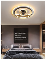 Modern led ceiling fan with lighting application and remote control, dining room, living room, bedroom ceiling lamp
