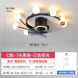 Modern led ceiling fan with lighting application and remote control, dining room, living room, bedroom ceiling lamp