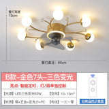 Modern led ceiling fan with lighting application and remote control, dining room, living room, bedroom ceiling lamp
