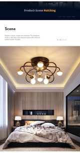 Decorative DC ceiling fan, ceiling fan with LED light, modern remote control, simple, with fan, dining room, living room, home