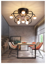 Decorative DC ceiling fan, ceiling fan with LED light, modern remote control, simple, with fan, dining room, living room, home