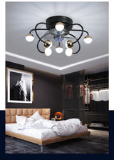 Decorative DC ceiling fan, ceiling fan with LED light, modern remote control, simple, with fan, dining room, living room, home