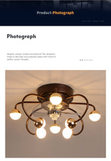 Decorative DC ceiling fan, ceiling fan with LED light, modern remote control, simple, with fan, dining room, living room, home