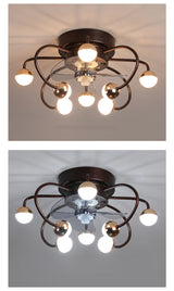 Decorative DC ceiling fan, ceiling fan with LED light, modern remote control, simple, with fan, dining room, living room, home