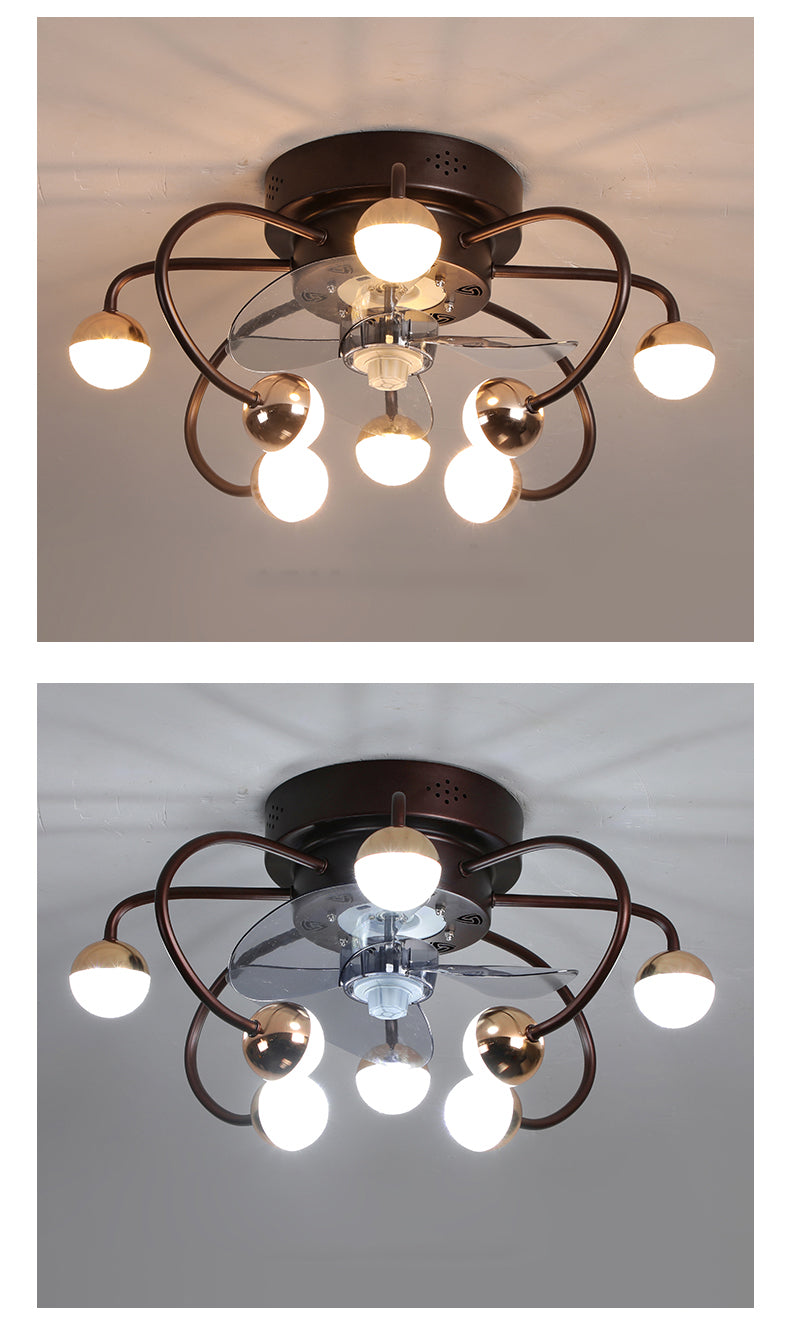 Decorative DC ceiling fan, ceiling fan with LED light, modern remote control, simple, with fan, dining room, living room, home