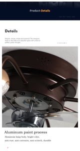 Decorative DC ceiling fan, ceiling fan with LED light, modern remote control, simple, with fan, dining room, living room, home