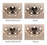 Intelligent creative ceiling fan lamp electric fan with lamp remote control bedroom decoration dining room lamp living room