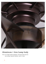 Intelligent creative ceiling fan lamp electric fan with lamp remote control bedroom decoration dining room lamp living room