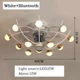 Intelligent creative ceiling fan lamp electric fan with lamp remote control bedroom decoration dining room lamp living room