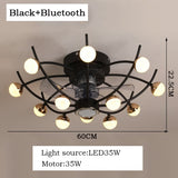 Intelligent creative ceiling fan lamp electric fan with lamp remote control bedroom decoration dining room lamp living room