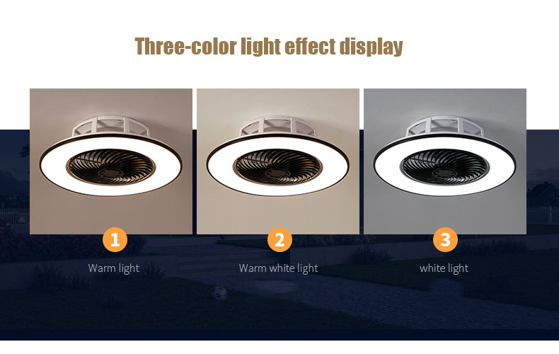 European simple modern ceiling fan lamp dining room bedroom study living room quiet thin invisible decorative ceiling lamp