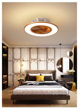 European simple modern ceiling fan lamp dining room bedroom study living room quiet thin invisible decorative ceiling lamp