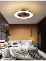 European simple modern ceiling fan lamp dining room bedroom study living room quiet thin invisible decorative ceiling lamp