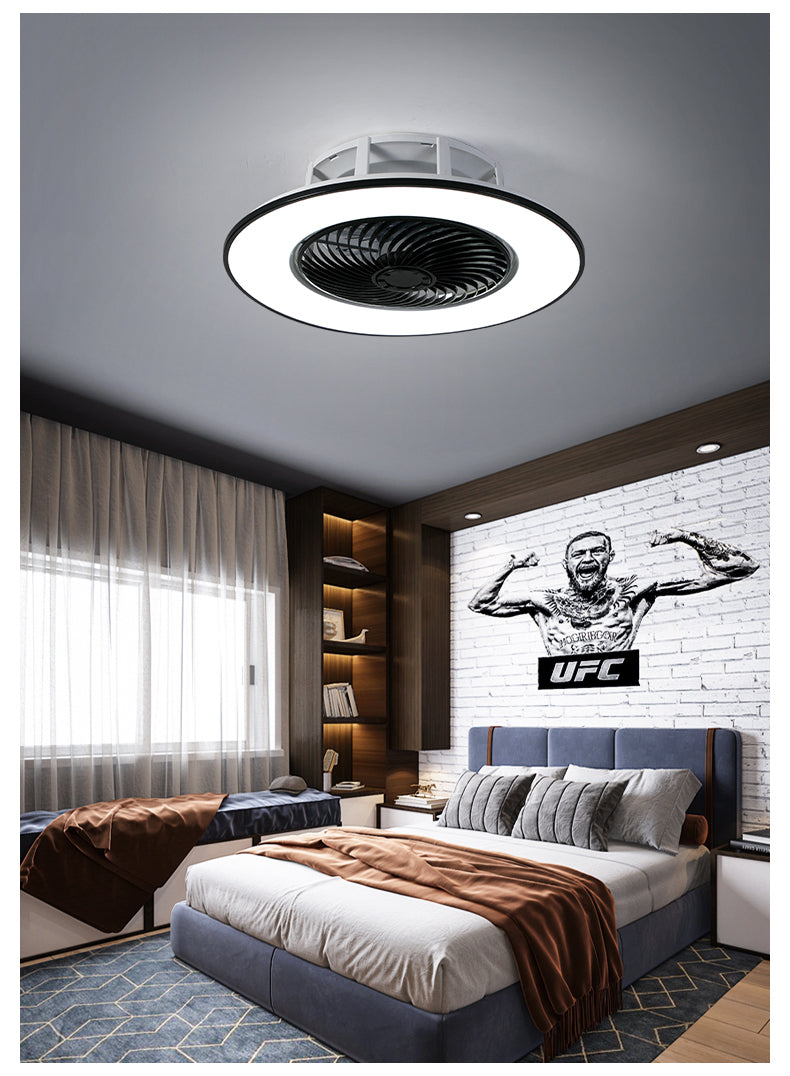 European simple modern ceiling fan lamp dining room bedroom study living room quiet thin invisible decorative ceiling lamp