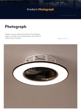 European simple modern ceiling fan lamp dining room bedroom study living room quiet thin invisible decorative ceiling lamp