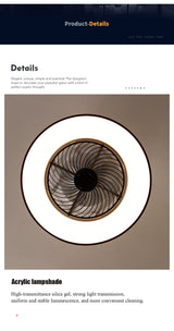 European simple modern ceiling fan lamp dining room bedroom study living room quiet thin invisible decorative ceiling lamp