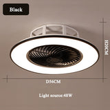 European simple modern ceiling fan lamp dining room bedroom study living room quiet thin invisible decorative ceiling lamp