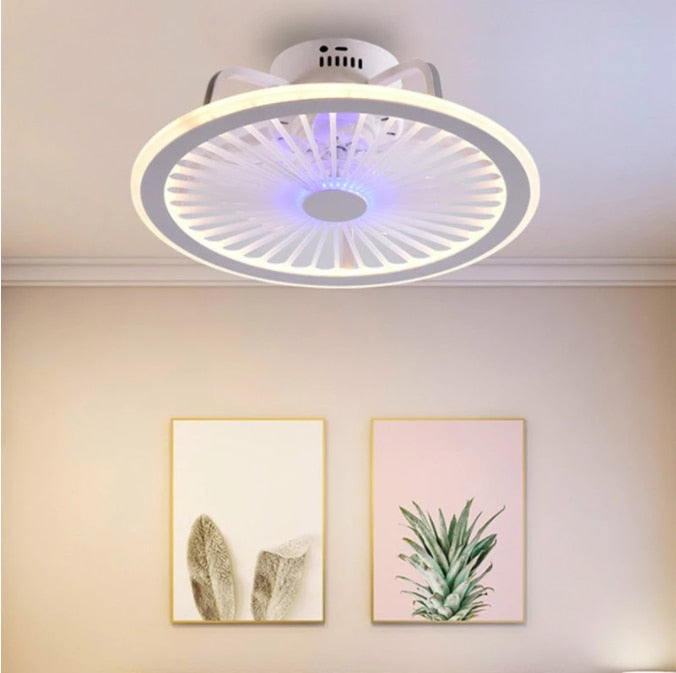 HengYuan lighting intelligent ceiling fan lamp modern design led creative lamp bedroom study restaurant three color remote co