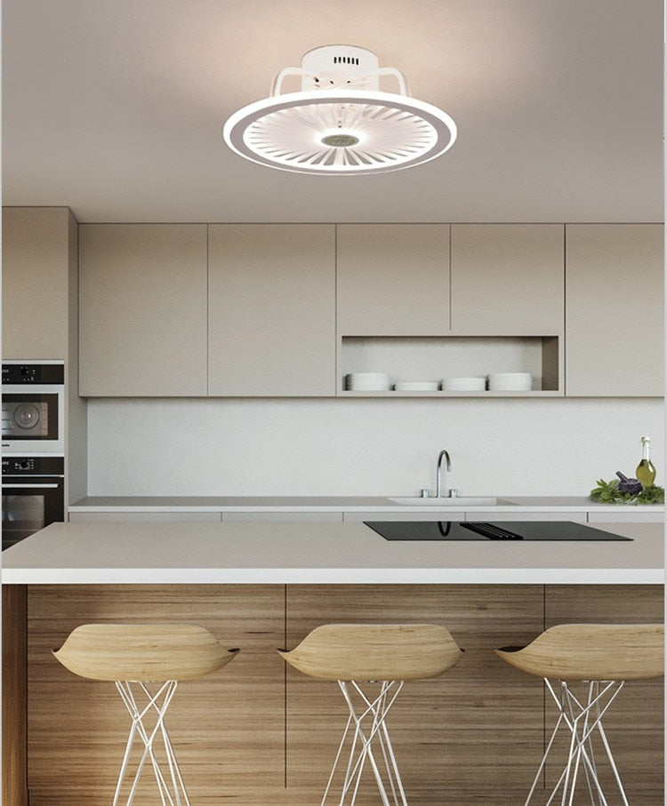 HengYuan lighting intelligent ceiling fan lamp modern design led creative lamp bedroom study restaurant three color remote co