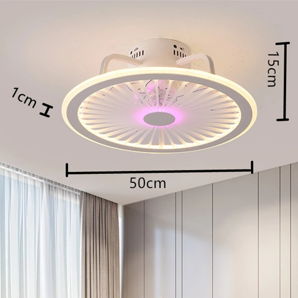 Remote control LED ceiling fan modern lamp with lamp remote control fan 50cm bedroom decoration application accessories