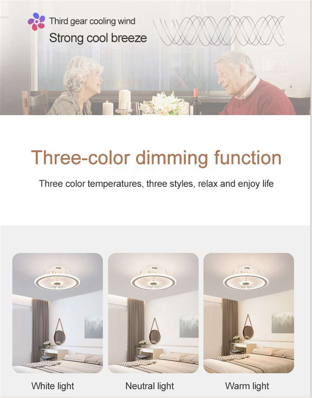 Remote control LED ceiling fan modern lamp with lamp remote control fan 50cm bedroom decoration application accessories