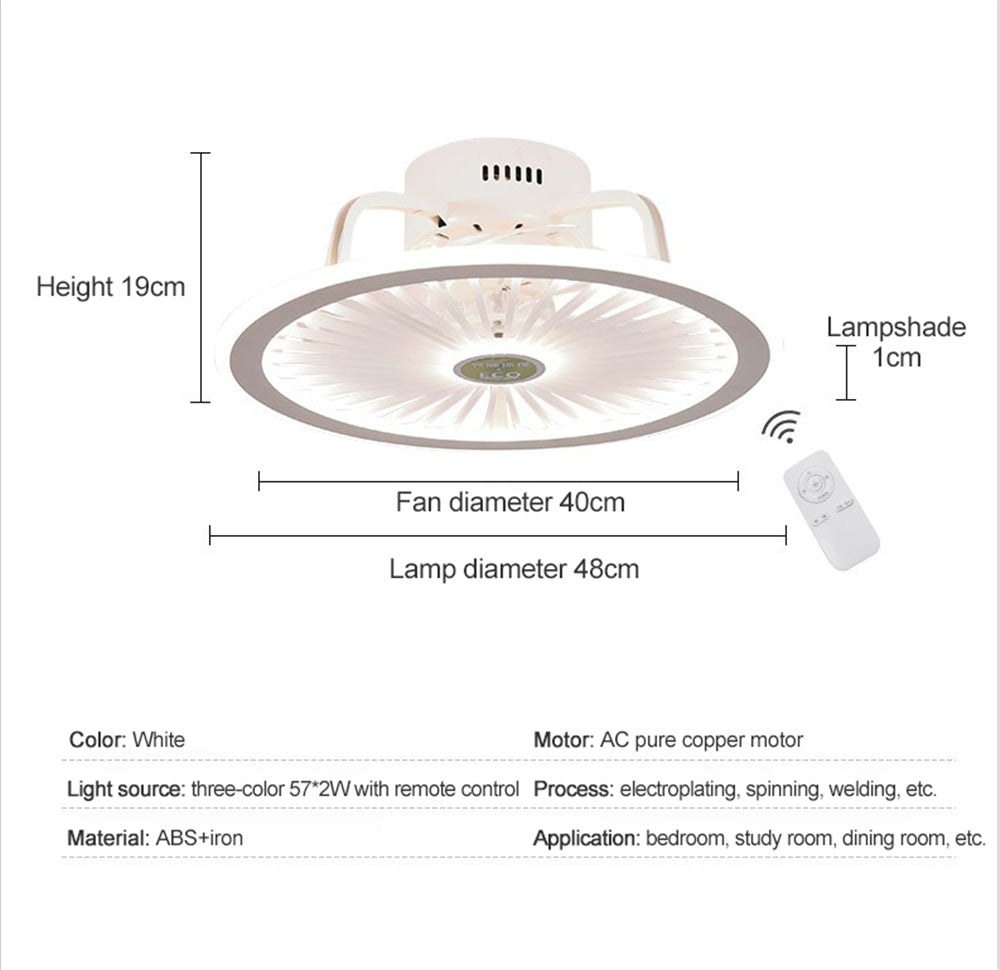 Remote control LED ceiling fan modern lamp with lamp remote control fan 50cm bedroom decoration application accessories