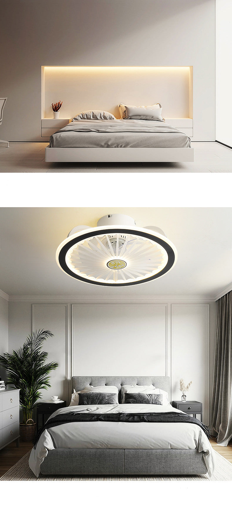 Remote control LED ceiling fan modern lamp with lamp remote control fan 50cm bedroom decoration application accessories