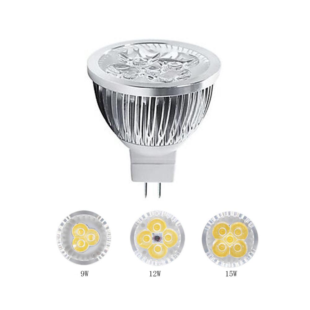 Spotlight Bulb 12V 5pcs/Lot MR16 Warm/Cool White 9/12/15W LED Downlight Lamp For Ceiling Lights/Window Display/Studio Light