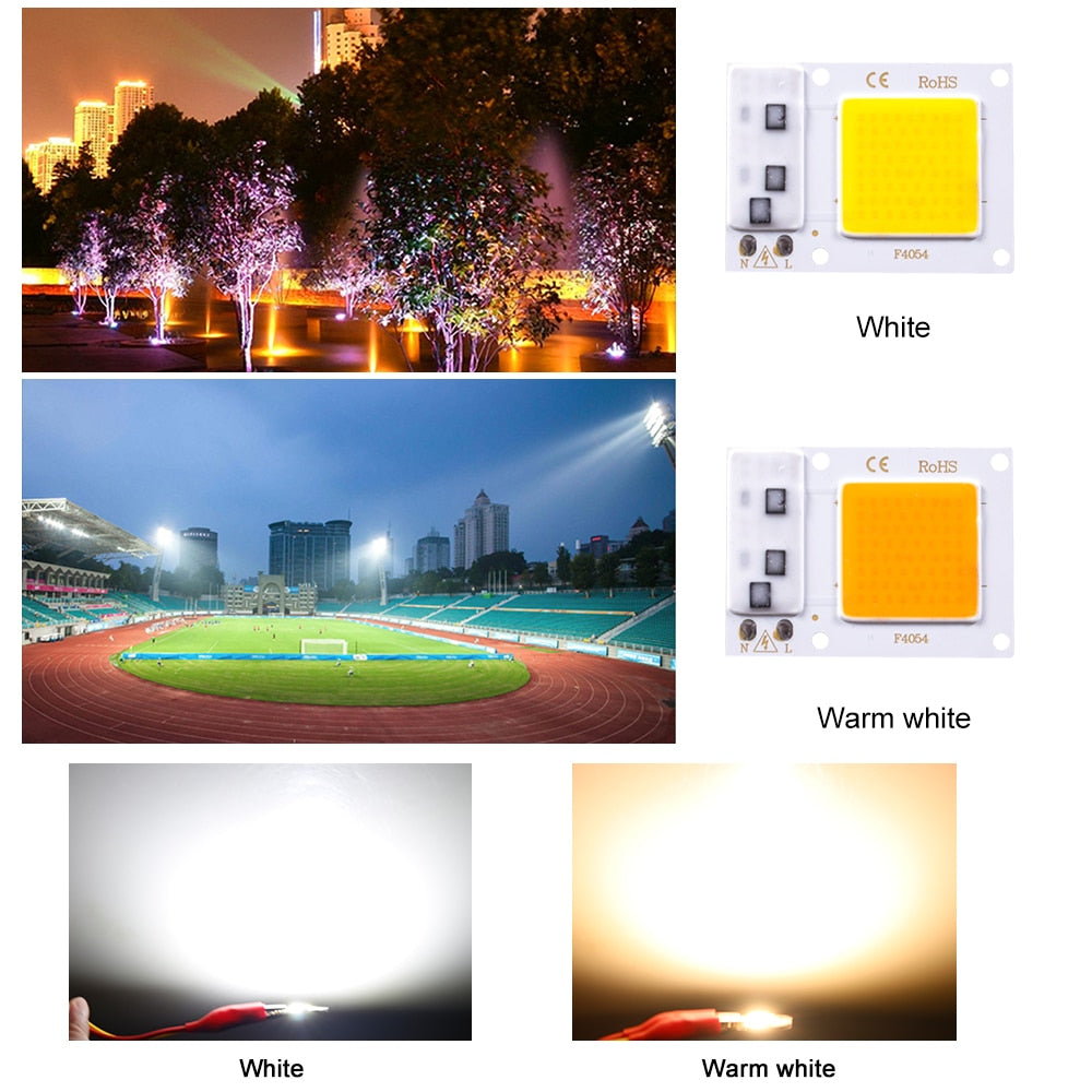 COB LED Lamp Chip AC 110V 220V 10W 20W 30W 50W LED Beads Lamp Box No Need Driver for Flood Light Spotlight Downlight Lighting