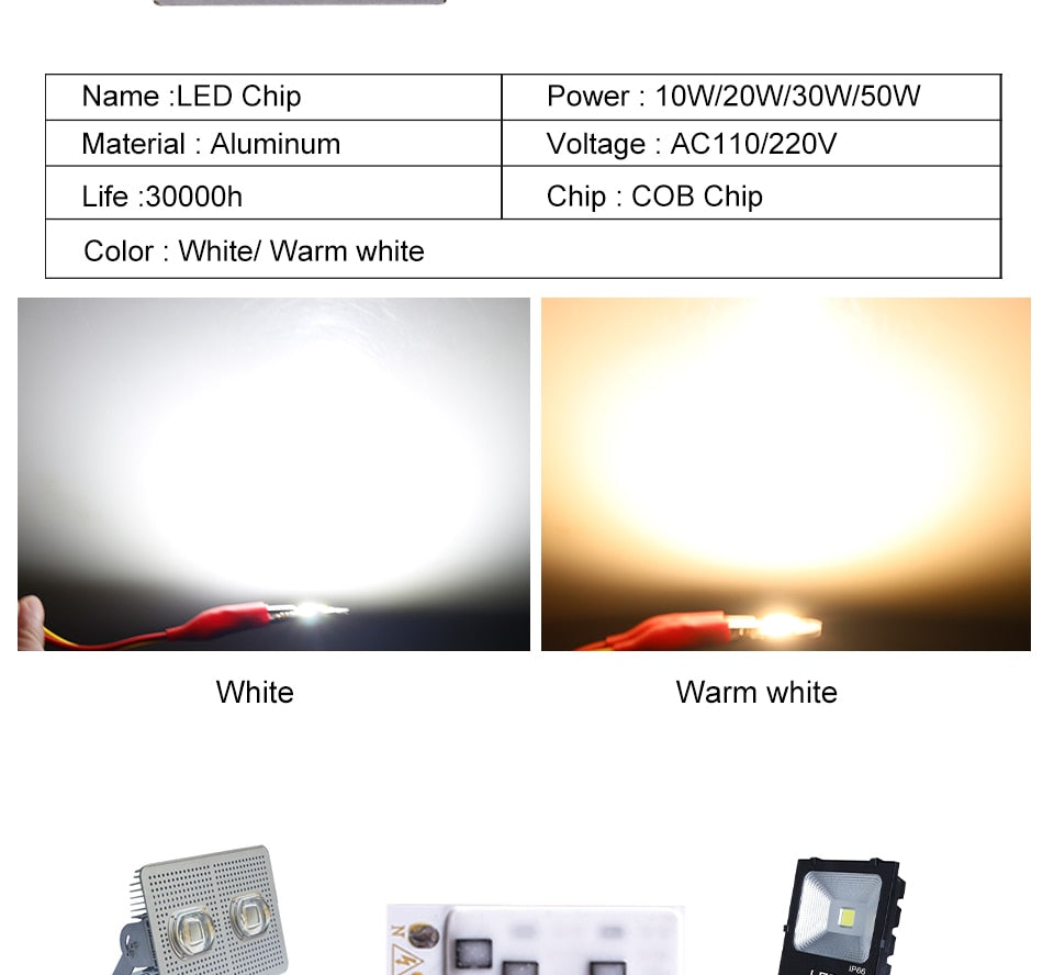 COB LED Lamp Chip AC 110V 220V 10W 20W 30W 50W LED Beads Lamp Box No Need Driver for Flood Light Spotlight Downlight Lighting