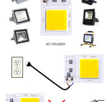 COB LED Lamp Chip AC 110V 220V 10W 20W 30W 50W LED Beads Lamp Box No Need Driver for Flood Light Spotlight Downlight Lighting