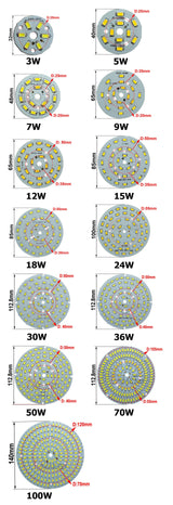 Brightness leds Light 3W 5W 7W 9W 12W 15W 18W 20W 24W SMD5730 Board Led Lamp Panel weld connector For Ceiling bulb downlight DIY